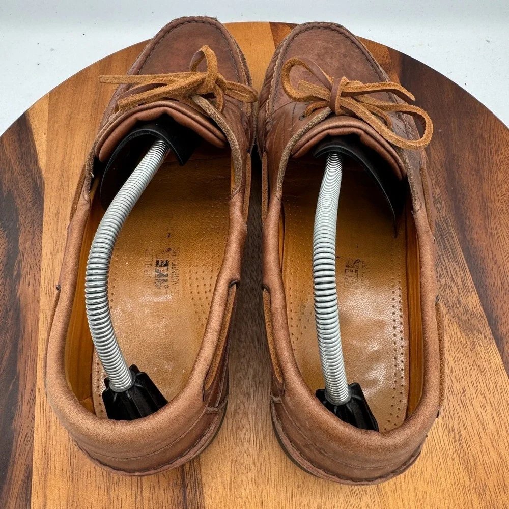 MEPHISTO Hurrikan 2-Eye Boat Shoes Men's US 11.5 Spinnaker Brown Leather Comfort